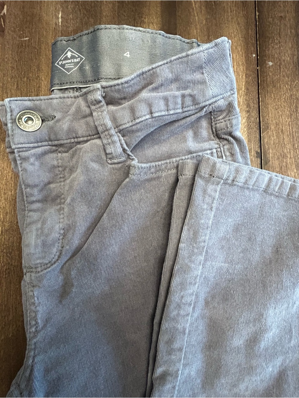 St. John's Bay Corduroy Jeans Size 4 Light Gray